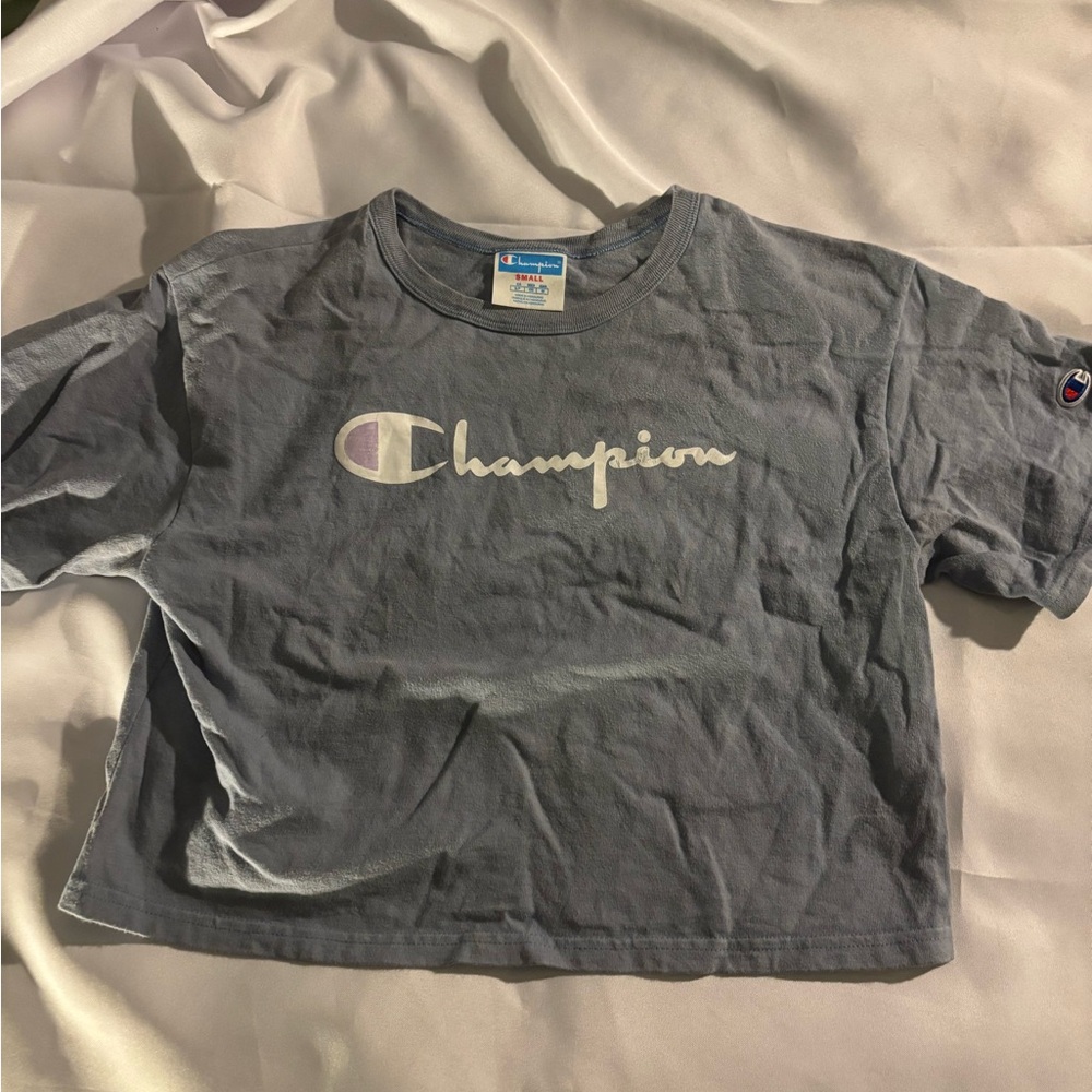 Champion light blue cropped  T-Shirt